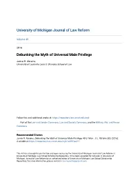 Debunking the Myth of Universal Male Privilege