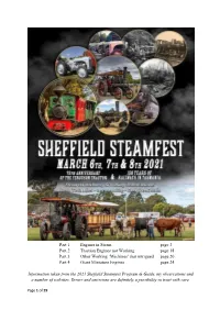 Part 1 Engines in Steam Page 3 Part 2 Traction Engines Not Working Page 18 Part 3 Other Working