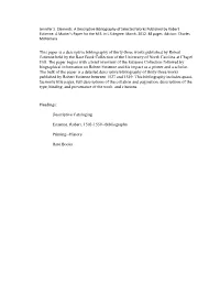 This Paper Is a Descriptive Bibliography of Thirty-Three Works