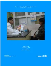 1 | Page Program to Strengthen the Bolivian Health System