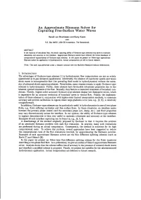 An Approximate Riemann Solver for Capturing Free-Surface Water Waves