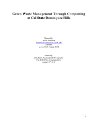 Green Waste Management Through Composting at Cal State Dominguez Hills