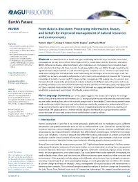 Processing Information, Biases, and Beliefs for Improved Management of Natural Resources and Environment