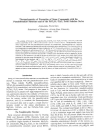 Thermodynamics of Formation of Some Compgunds with The