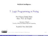 7. Logic Programming in Prolog