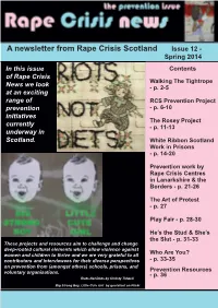 A Newsletter from Rape Crisis Scotland Issue 12 - Spring 2014
