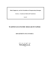 Death, Happiness, and the Calculation of Compensatory Damages