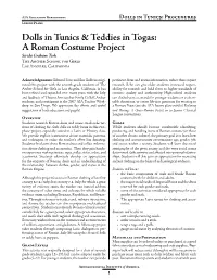 Dolls in Tunics & Teddies in Togas
