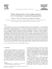 Further Characterization of the Stimulus Properties of 5,6,7,8-Tetrahydro-1,3-Dioxolo[4,5-G]Isoquinoline