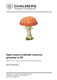 Open Source Icelandic Resource Grammar in GF
