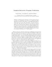Seamless Interactive Program Verification