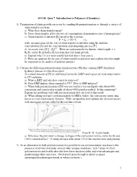1 051110 Quiz 7 Introduction to Polymers (Chemistry)