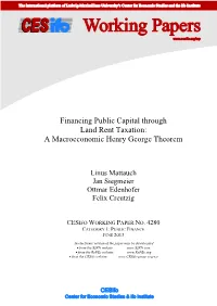 A Macroeconomic Henry George Theorem