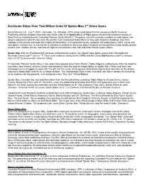 Activision Ships Over Two Million Units of Spider-Man 2TM Video Game