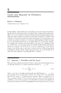 Chapter 5: Lasso and Sparsity in Statistics