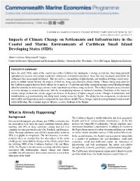 Impacts of Climate Change on Settlements and Infrastructure in the Coastal and Marine Environments of Caribbean Small Island Developing States (SIDS)