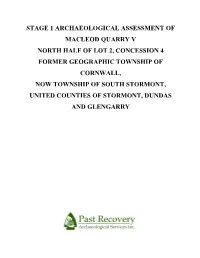 Stage 1 Archaeological Assessment of Macleod