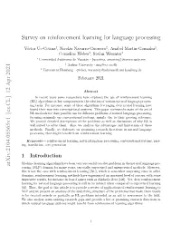 Survey on Reinforcement Learning for Language Processing