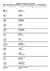 Temporary Closure of Roads