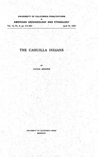 The --Cahuilla Indians