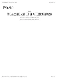 The Missing Subject of Accelerationism | Mute 04/03/2015 22:23