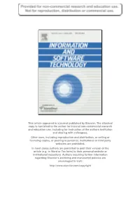 This Article Appeared in a Journal Published by Elsevier. the Attached Copy Is Furnished to the Author for Internal Non-Commerci