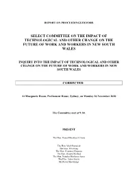 Transcript of Today's Hearing Will Be Placed on the Committee's Website When It Becomes Available