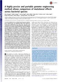 A Highly Precise and Portable Genome Engineering Method Allows Comparison of Mutational Effects Across Bacterial Species