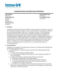 Complementary and Alternative Medicine