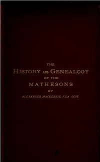 History of the Mathesons, with Genealogies of the Various Branches