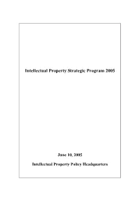 Intellectual Property Strategic Program 2005