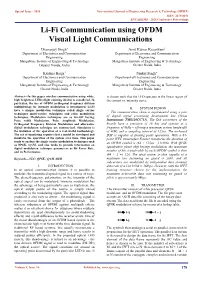 Li-Fi Communication Using OFDM Visual Light Communications