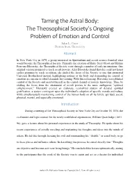 The Theosophical Society's Ongoing Problem of Emotion and Control