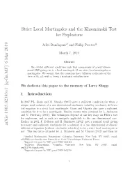 6 Mar 2019 Strict Local Martingales and the Khasminskii Test for Explosions