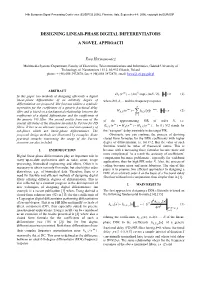 Designing Linear-Phase Digital Differentiators a Novel