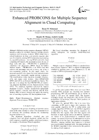 Enhanced PROBCONS for Multiple Sequence Alignment in Cloud Computing