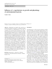 Influence of Ε-Caprolactam on Growth and Physiology of Environmental Bacteria