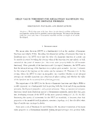 Mean Value Theorems for Riemannian Manifolds Via the Obstacle Problem