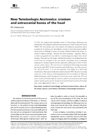New Terminologia Anatomica: Cranium and Extracranial Bones of the Head P.P