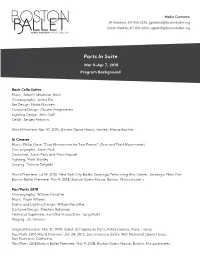 Parts in Suite Mar 9–Apr 7, 2018 Program Background