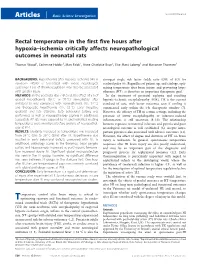 Rectal Temperature in the First Five Hours After Hypoxia–Ischemia Critically Affects Neuropathological Outcomes in Neonatal Rats