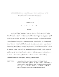 SOCIOLOGISTS and SUFIS: a REASSESSMENT of SAINTHOOD in EARLY SUFISM in LIGHT of NEW DEVELOPMENTS in SOCIOLOGY by SVEND A. WHIT