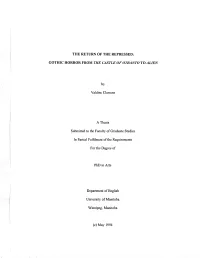 The Return of the Repressed: Gothic Horror from T