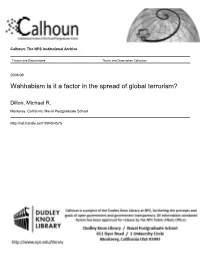 Wahhabism Is It a Factor in the Spread of Global Terrorism?