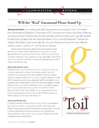 Will the “Real” Garamond Please Stand Up