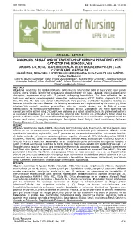 Diagnosis, Result and Intervention of Nursing In