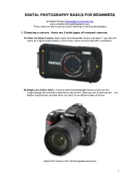 Digital Photography Basics for Beginners