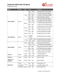 Full Activity Schedule