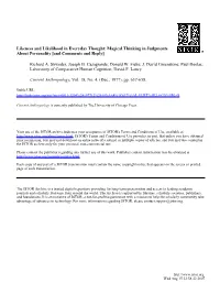 Likeness and Likelihood in Everyday Thought: Magical Thinking in Judgments About Personality [And Comments and Reply]