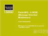 Rabbitmq : a MOM (Message Oriented Middleware)